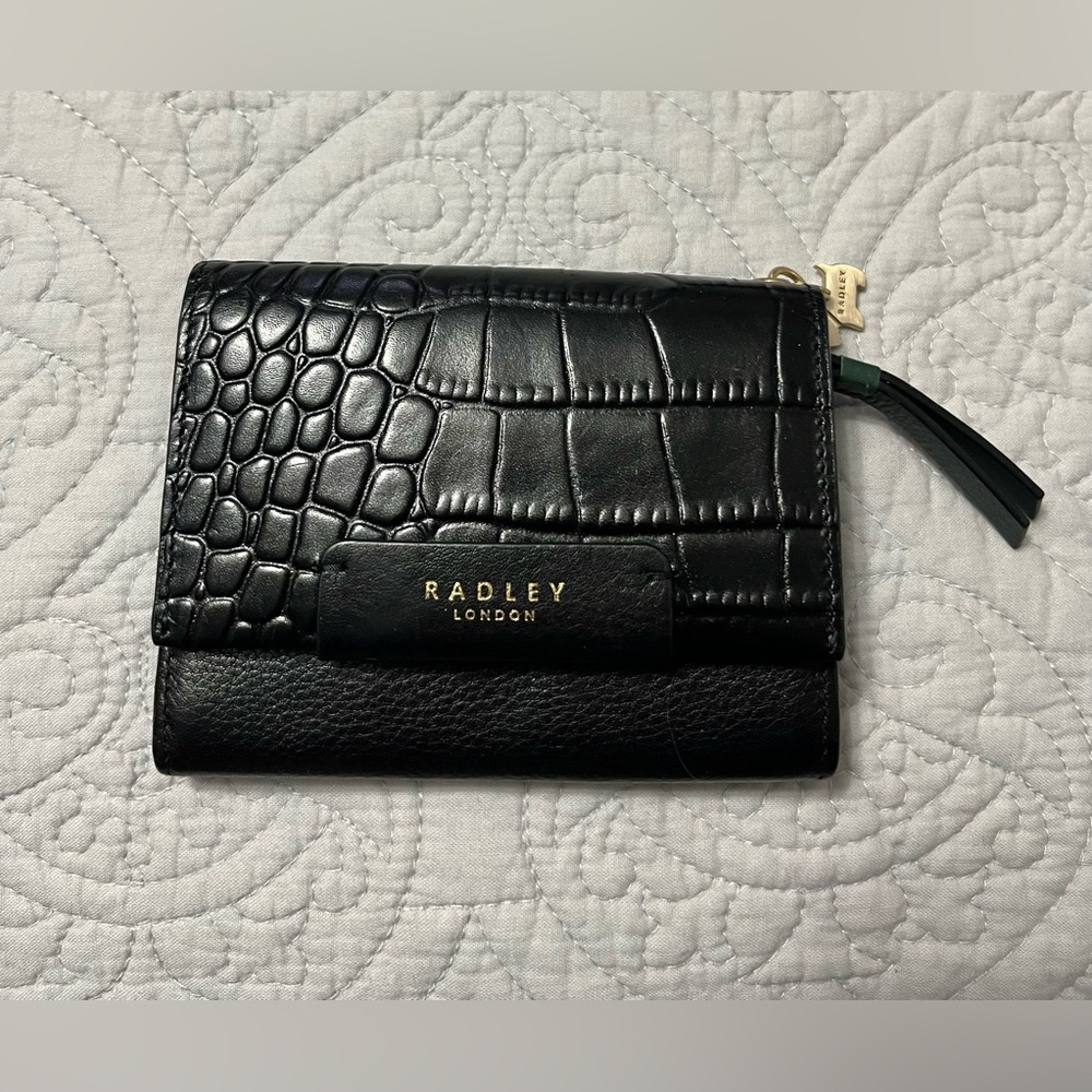 Radley London Black & Green Croc-Embossed Wallet